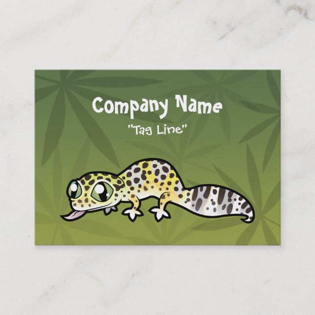 Tarjeta De Visita Gecko del leopardo del dibujo animado (Anverso)