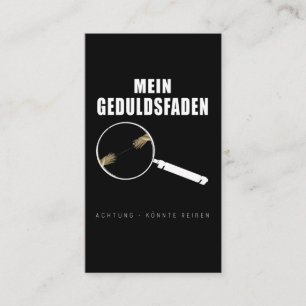 Tarjeta De Visita Geduldsfaden Spruch Keine Geduld Frauen Humorvoll