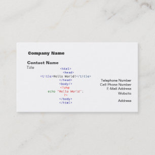 Tarjeta De Visita Geek php Greeting