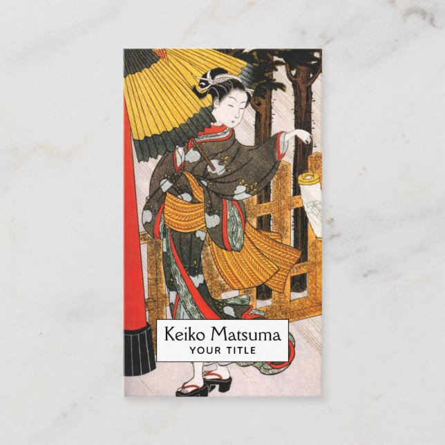 Tarjeta De Visita Geisha japonesa de arte asiático (Anverso)