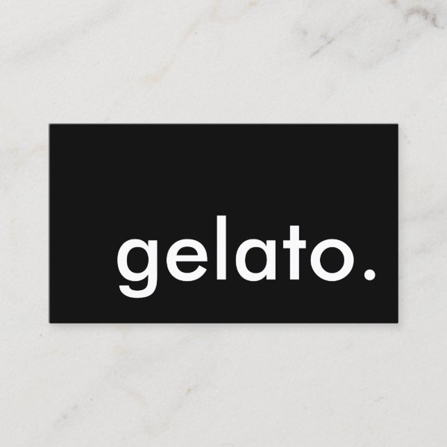 Tarjeta De Visita gelato. (personalizable de color) (Anverso)