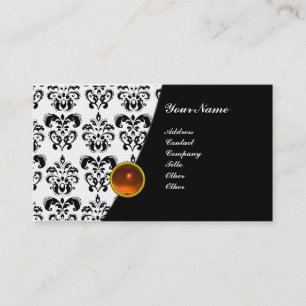 Tarjeta De Visita GEM DAMASK MONOGRAM perla de esmeralda verde