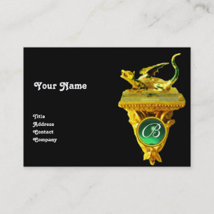 Tarjeta De Visita GEM MONOGRAM DE DRAGON GOLDEN, amarillo negro, ver