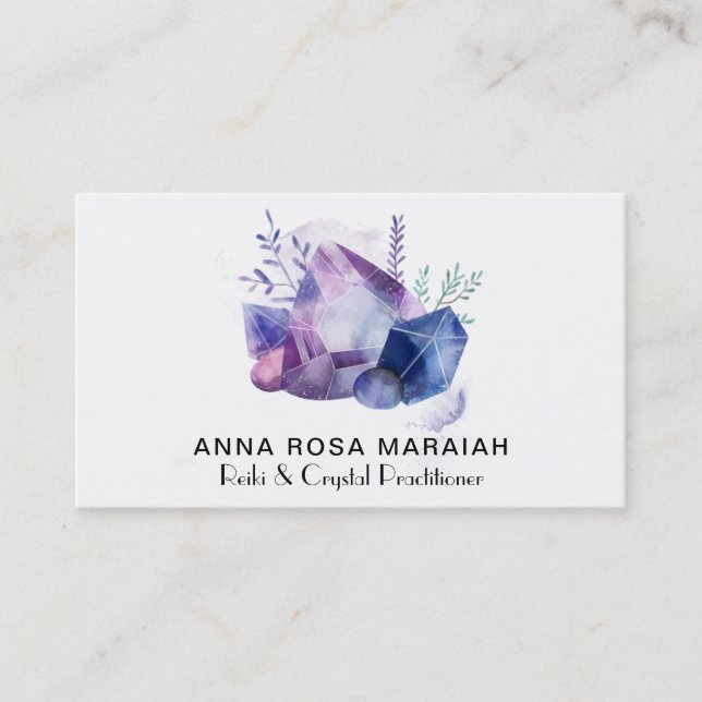 Tarjeta De Visita * Gema del cristal de Reiki del universo de la (Anverso)