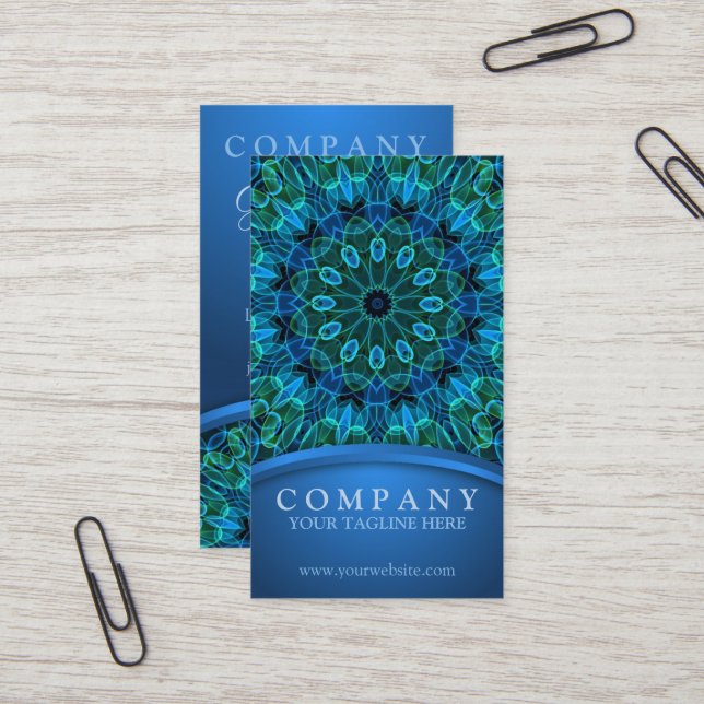 Tarjeta De Visita Gemas azules y verdes (Anverso/Reverso In Situ)