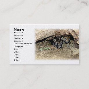 Tarjeta De Visita Gemelos gemelos de lobo de madera silvestre en Den