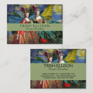 Tarjeta De Visita Géminis Géthico Whimsical Butterfly Women C