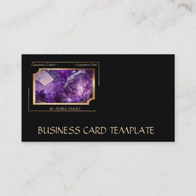 Tarjeta De Visita Gemstone Crystal Amethyst Jewelry Business Card (Anverso)