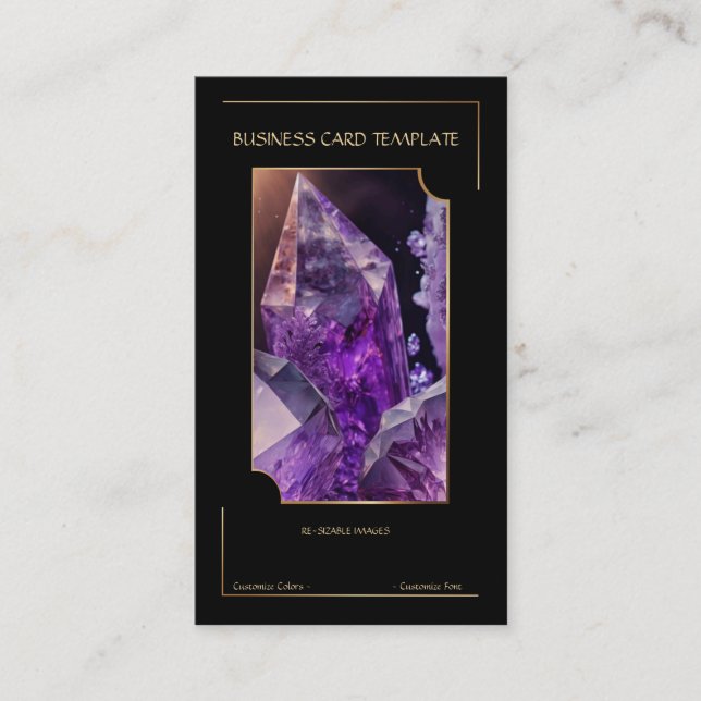 Tarjeta De Visita Gemstone Crystal Amethyst Jewelry Business Card (Anverso)