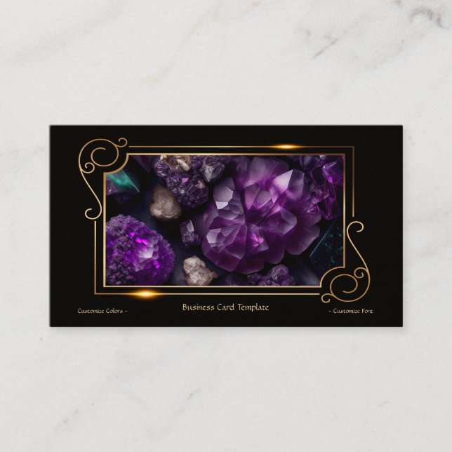 Tarjeta De Visita Gemstone Crystal Healing Amethyst (Anverso)