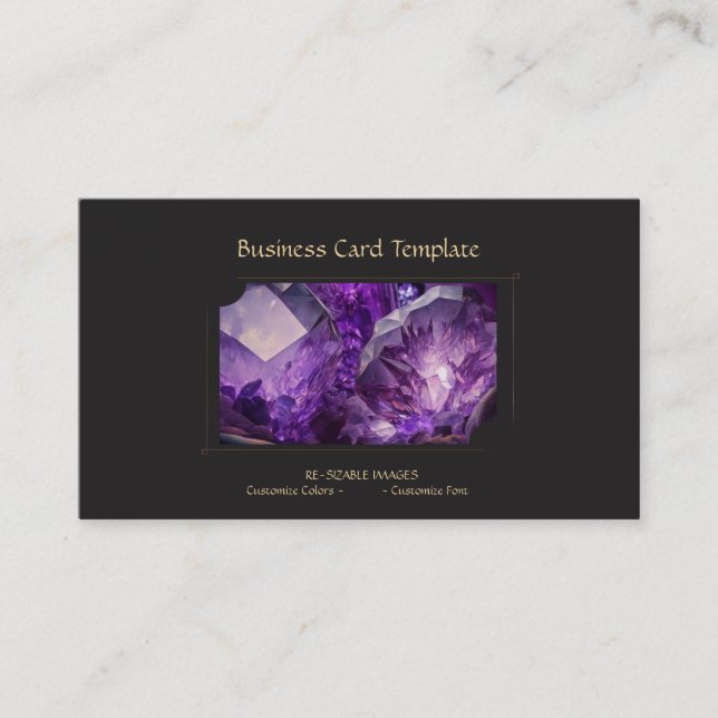 Tarjeta De Visita Gemstone Crystal Jewel Amethyst (Anverso)