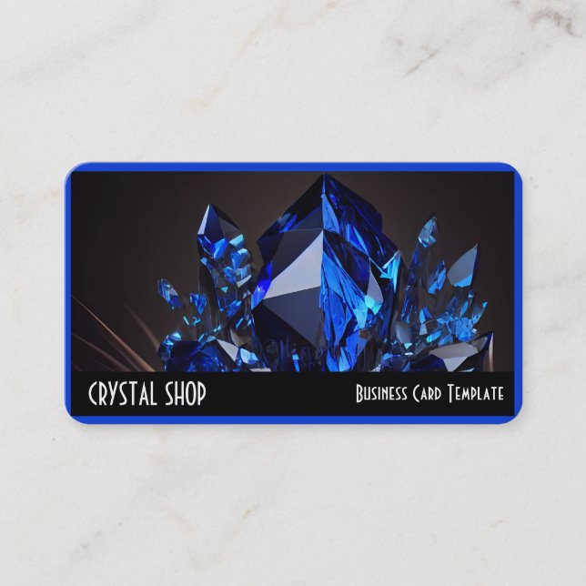 Tarjeta De Visita Gemstone Crystals Blue Sapphire (Anverso)