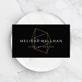 Tarjeta De Visita Gemstone geométrico moderno negro