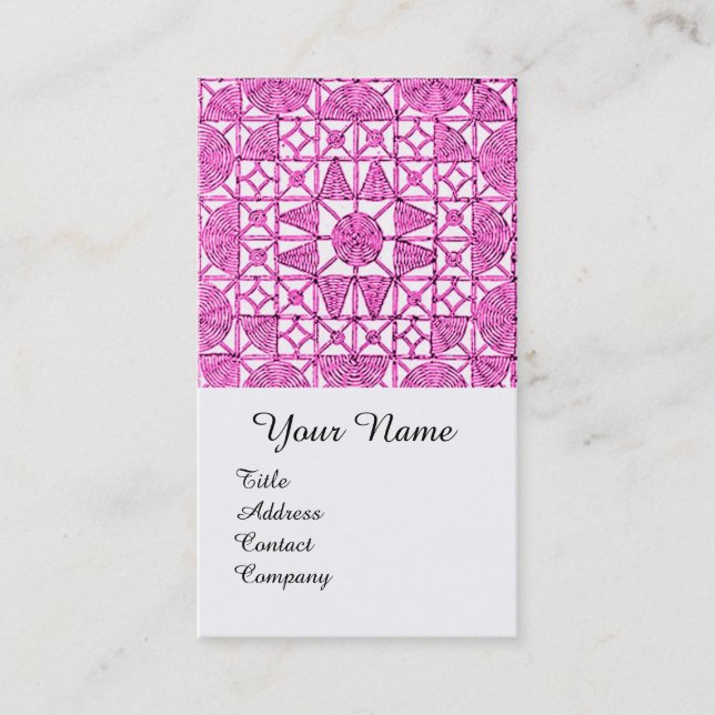 TARJETA DE VISITA GEMSTONE MONOGRAM GEMSTONE DE LACE GEOMÉTRICO DE L (Anverso)