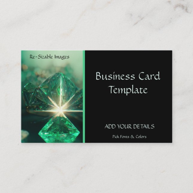 Tarjeta De Visita Gemstones Diamond Stone Emerald Business Card (Anverso)