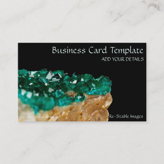 Tarjeta De Visita Gemstones Mineral Stone Dioptasa Emerald  (Anverso)
