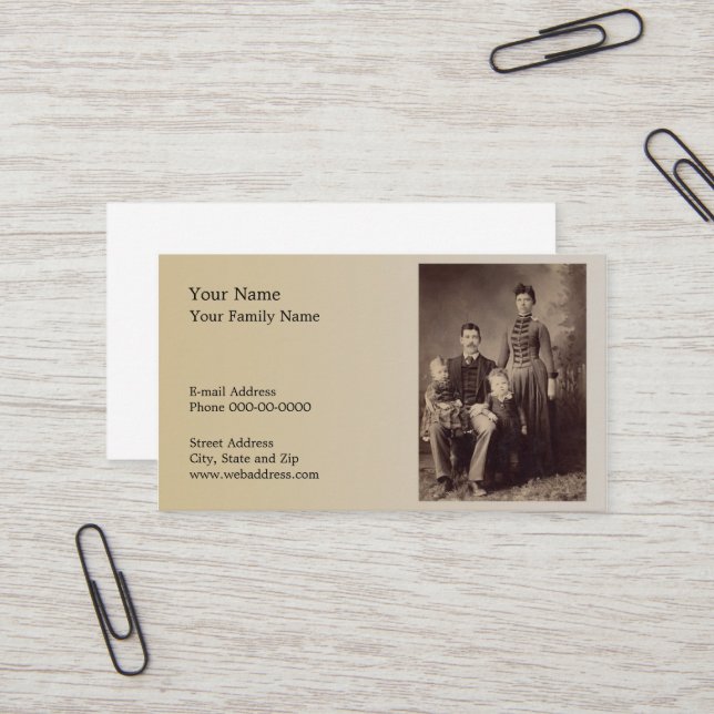 Tarjeta de visita genealógica (Anverso/Reverso In Situ)