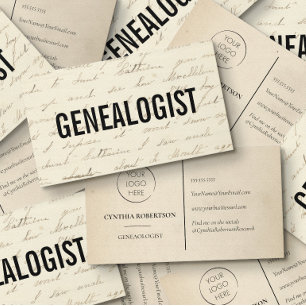 Tarjeta De Visita Genealogista Investigador Histórico Agrega tu logo