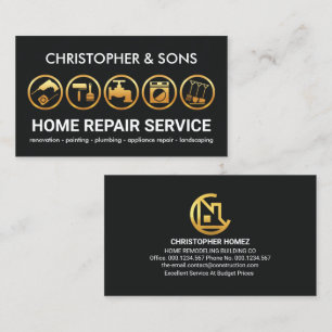 Tarjeta De Visita Generador de herramientas de contratista de oro