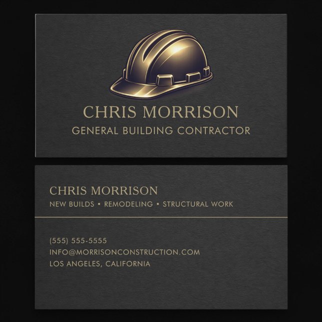 Tarjeta De Visita General Building Contractor Hard Hat Professional (Subido por el creador)