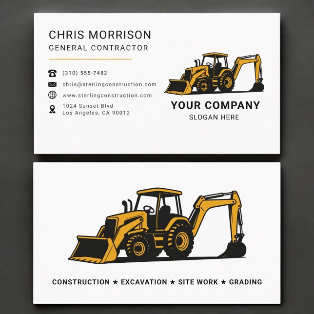 Tarjeta De Visita General Contractor Professional (Subido por el creador)