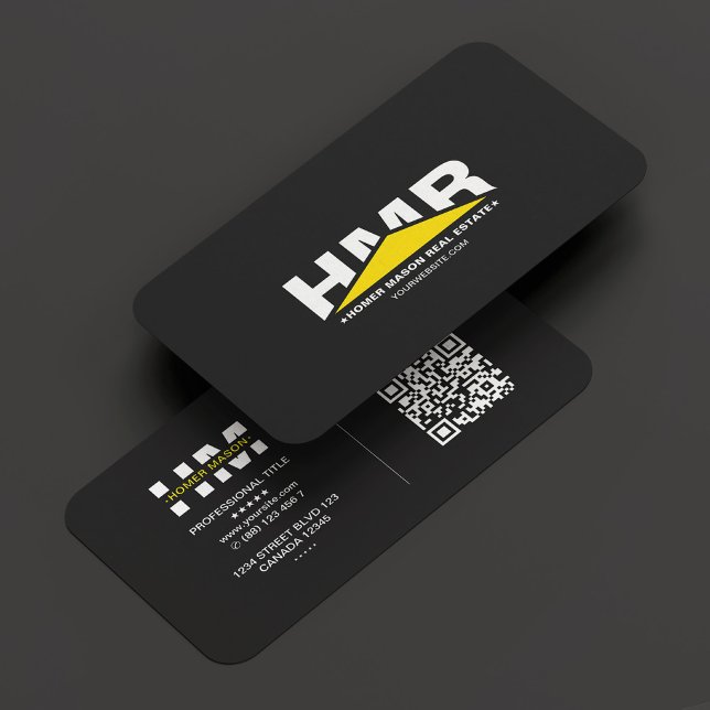 Tarjeta De Visita General Contratista Triángulo Amarillo moderno (General Contractor Triangle Black Yellow Modern Business Card
)