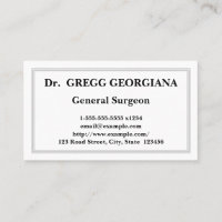 Tarjeta de visita general simple para cirujanos