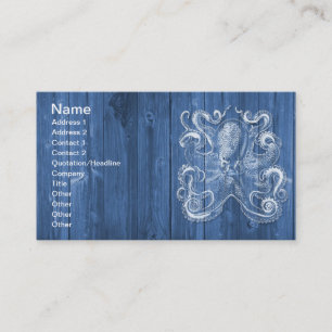 Tarjeta De Visita genial efecto antiguo genial pulpo blanco
