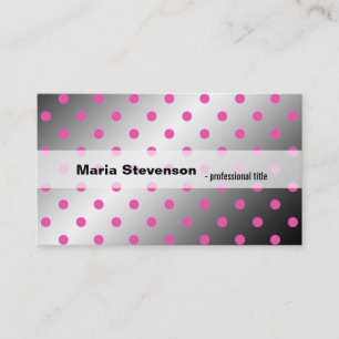 Tarjeta De Visita Genial, moderno brillo rosa y gris lunares