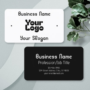Tarjeta De Visita Genial Retro-Moderno   Blanco y Negro