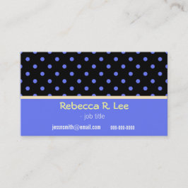Tarjeta De Visita genial, simple, elegante polka azul dota de coche