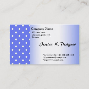 Tarjeta De Visita genial, simple, elegante polka azul dota de coche