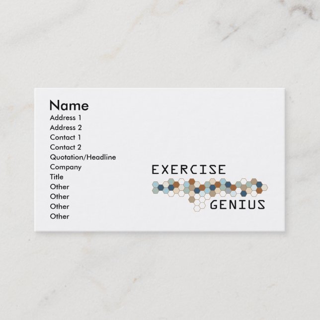Tarjeta De Visita Genio del ejercicio (Anverso)