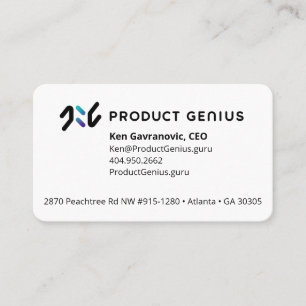 Tarjeta de visita Genius de producto