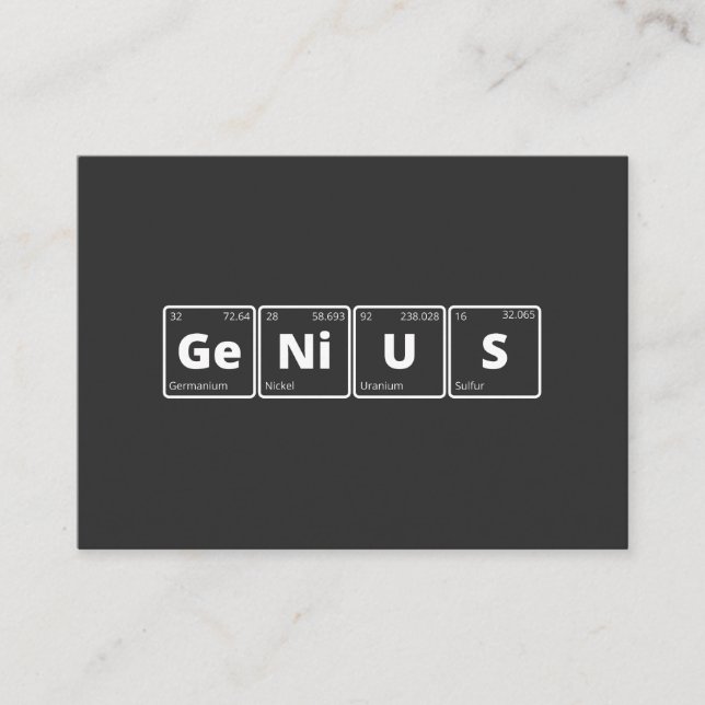 Tarjeta De Visita Genius - Periodic Table (Anverso)