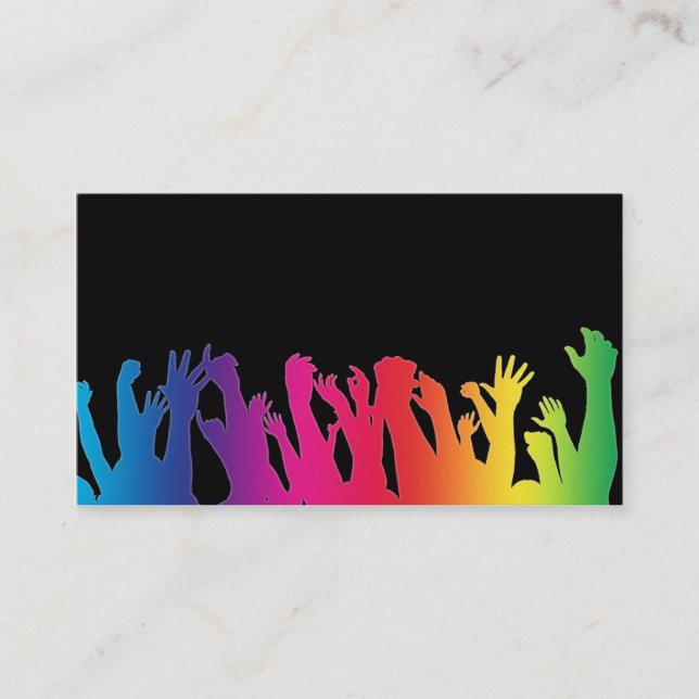 Tarjeta De Visita Gente animada con un efecto arco iris (Anverso)