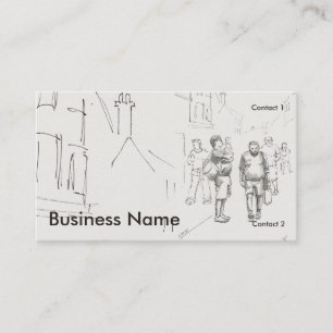Tarjeta De Visita Gente caminando dibujo de calle inglesa