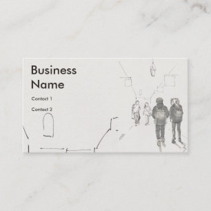 Tarjeta De Visita Gente caminando por una galería comercial dibujo