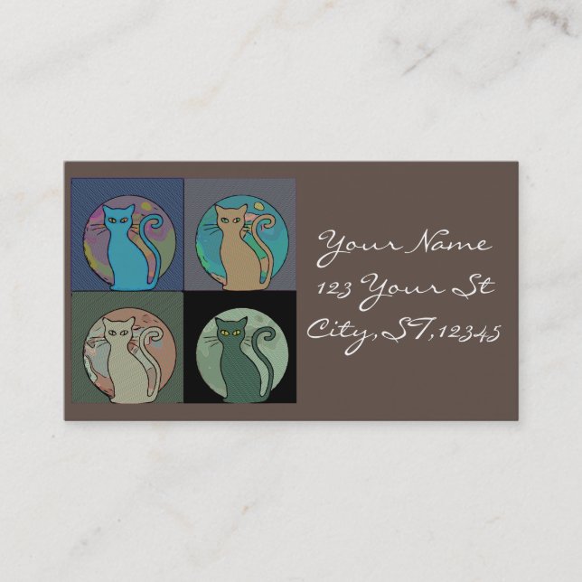 Tarjeta De Visita Gente de gato multigatos sentado en Thunder_Cove (Anverso)