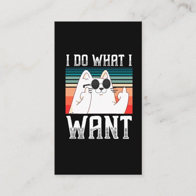 Tarjeta De Visita Gente sarcástica Gatita Dedo medio egoísta (Anverso)