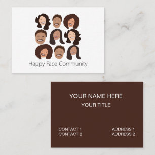 Tarjeta De Visita Gente Sonriente Comunidad de Caras Felices