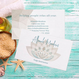 Tarjeta De Visita Gentle Mandala Lotus Flower Business Card