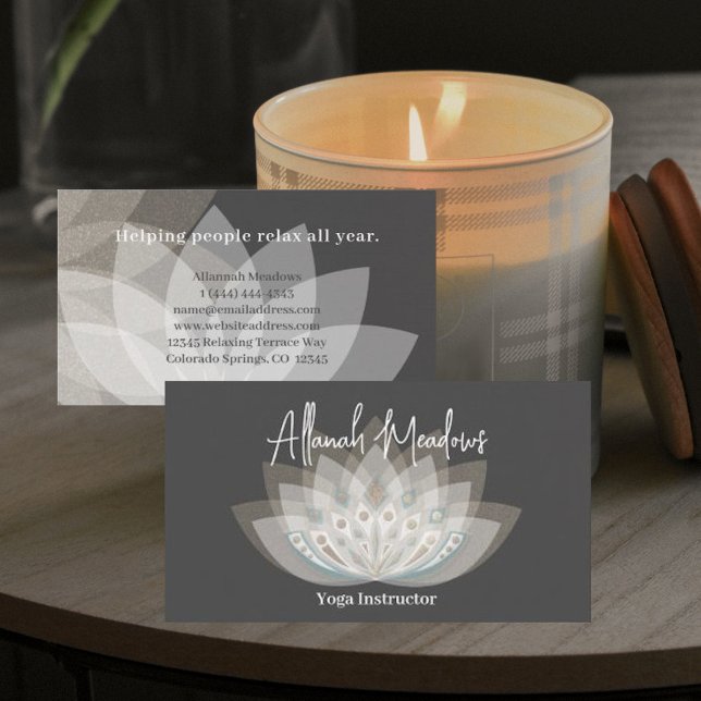 Tarjeta De Visita Gentle Mandala Lotus Flower Business Card (Subido por el creador)