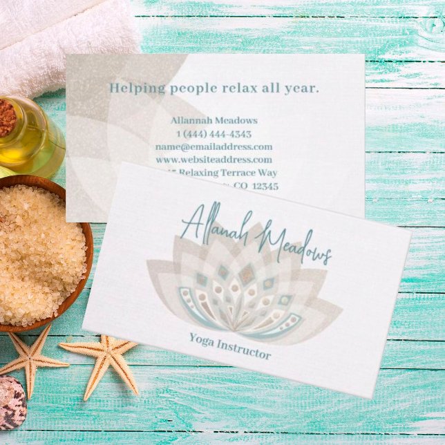 Tarjeta De Visita Gentle Mandala Lotus Flower Business Card (Subido por el creador)