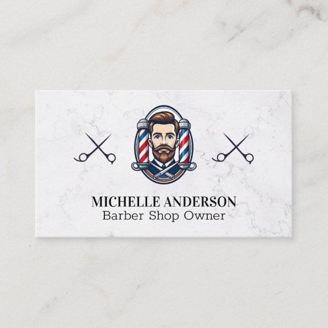 Tarjeta De Visita Gentlemen Barber | Barber Polo (Anverso)