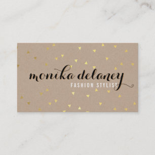 Tarjeta De Visita GEO CONFETTI GOLD elegante estilo moderno kraft ne