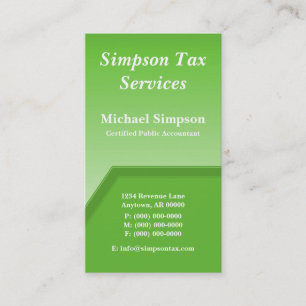 Tarjeta De Visita Geo Tech Business Card, Kelly Green