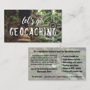 Tarjeta De Visita Geocaching Trail Card con Información Para Muggle