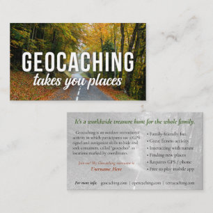 Tarjeta De Visita Geocaching Trail Card con Información Para Muggle