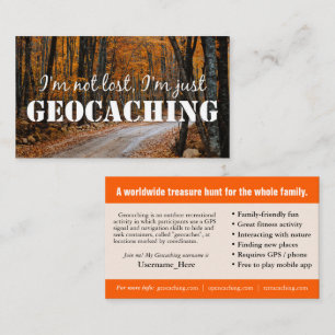 Tarjeta De Visita Geocaching Trail Card con Información Para Muggles